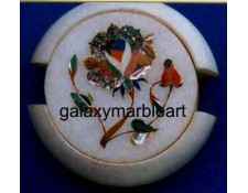 Semi-precious stones inlaid coaster set 3.5" Cs-18